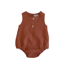 Load image into Gallery viewer, Linen Bubble Romper <br> Clay