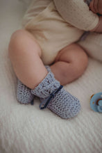 Load image into Gallery viewer, Merino Wool Bonnet & Booties Set <br> Blue