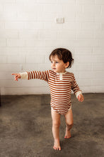 Load image into Gallery viewer, Long Sleeve Bodysuit <br> Biscuit Stripe