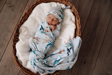 Load image into Gallery viewer, Baby Jersey Wrap & Beanie Set <br> Whale
