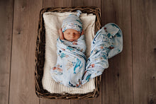Load image into Gallery viewer, Baby Jersey Wrap & Beanie Set <br> Whale