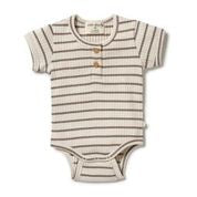 Load image into Gallery viewer, Organic Stripe Rib Bodysuit <br> Hazelwood
