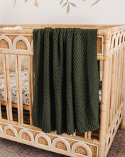 Load image into Gallery viewer, Diamond Knit Baby Blanket <br> Olive