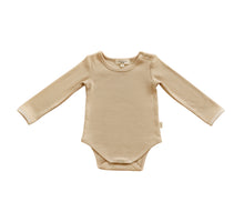 Load image into Gallery viewer, Ribbed Long Sleeve Onesie <br> Beige