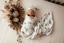 Load image into Gallery viewer, Baby Jersey Wrap & Beanie Set <br> Fox