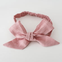 Load image into Gallery viewer, Linen Pre-Tied Headband <Br> Dusty Pink