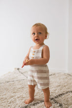 Load image into Gallery viewer, Oat Stripe Linen Dungarees