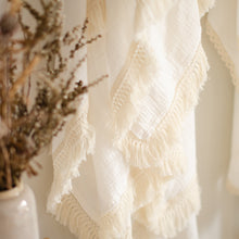 Load image into Gallery viewer, Luxury Swaddle Blanket <br> Milk with Fringed Trim