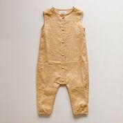 Load image into Gallery viewer, Linen Button Up Romper <br> Golden