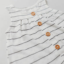 Load image into Gallery viewer, Bamboo Luxe Linen Jersey Romper <br> Black Stripe