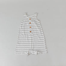 Load image into Gallery viewer, Bamboo Luxe Linen Jersey Romper <br> Black Stripe