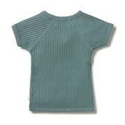 Load image into Gallery viewer, Organic Rib Kimono Top <br> Pine Green