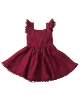 Load image into Gallery viewer, Alaia Linen Dress- Cherry Red