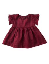 Load image into Gallery viewer, Ella Linen Dress- Cherry Red