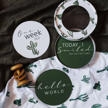 Load image into Gallery viewer, Cactus & Leaf Green Reversible Milestone Cards
