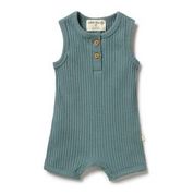 Load image into Gallery viewer, Organic Rib Boyleg Growsuit <br> Pine Green