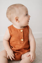 Load image into Gallery viewer, Linen Bubble Romper &lt;br&gt; Clay
