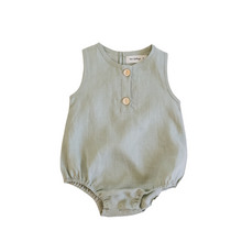 Load image into Gallery viewer, Linen Bubble Romper &lt;br&gt; Sage
