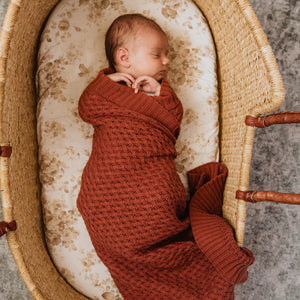Diamond Knit Baby Blanket <br> Umber