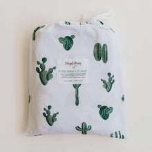 Load image into Gallery viewer, Fitted Cot Sheets &lt;br&gt; Cactus
