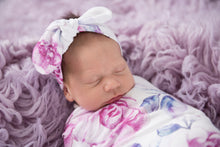 Load image into Gallery viewer, Jersey Wrap &amp; Topknot Set &lt;br&gt; Lilac Skies
