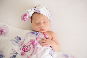 Jersey Wrap & Topknot Set <br> Lilac Skies