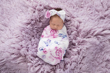 Load image into Gallery viewer, Jersey Wrap &amp; Topknot Set &lt;br&gt; Lilac Skies
