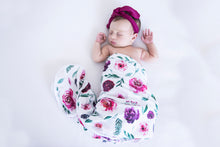 Load image into Gallery viewer, Jersey Wrap &amp; Topknot Set &lt;br&gt; Peony Bloom
