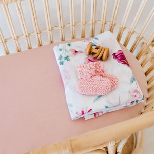 Bassinet Sheet/Change Pad Cover <br> Lullaby Pink