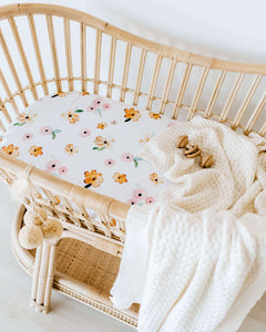 Bassinet Sheet/Change Pad Cover <br> Poppy