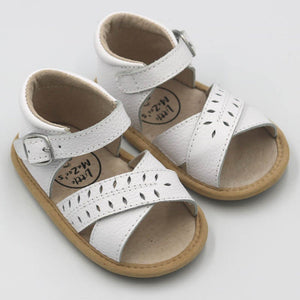 Madison Wax Leather Sandal <br> White