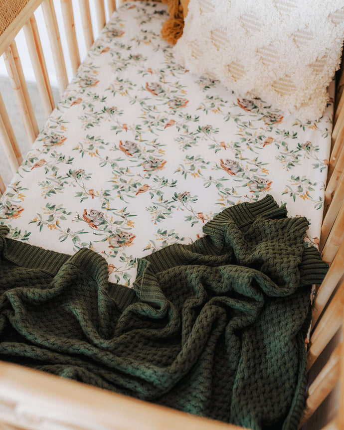 Diamond Knit Baby Blanket <br> Olive