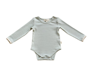 Ribbed Long Sleeve Onesie <br> Dusty Sage