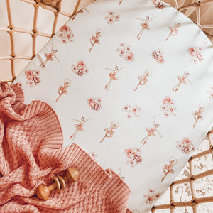 Bassinet Sheet/Change Pad Cover <br> Ballerina