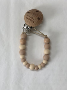 Silicone Beaded Dummy Clip <br> Natural