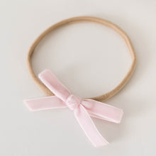 Load image into Gallery viewer, Velvet Petite Bow &lt;br&gt; Lullaby Pink
