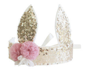 Sequin Bunny Crown <br> Gold