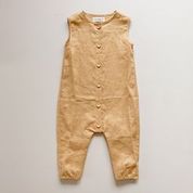 Load image into Gallery viewer, Linen Button Up Romper &lt;br&gt; Golden

