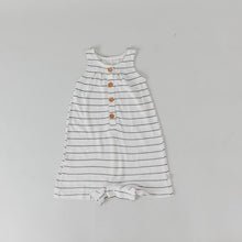 Load image into Gallery viewer, Bamboo Luxe Linen Jersey Romper &lt;br&gt; Black Stripe

