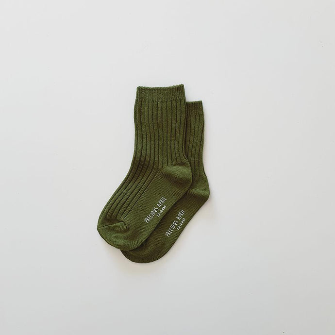 Skyler Cotton Socks <br> Olive