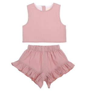 Crop & Short Set <br> Pink