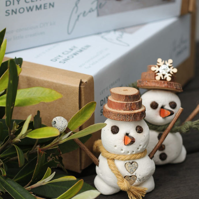 DIY Clay Snowmen