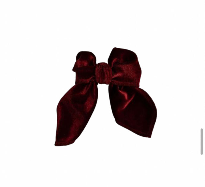 Velvet Clip In Bow