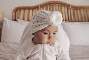 White Broderie Turban <br> *More on the way-if sold out be sure to click ‘email when available’*