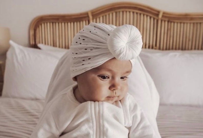White Broderie Turban <br> *More on the way-if sold out be sure to click ‘email when available’*