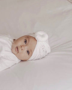 White Broderie Turban <br> *More on the way-if sold out be sure to click ‘email when available’*