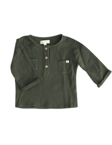 Boys' Lucas Muslin Shirt- Fresh Pine
