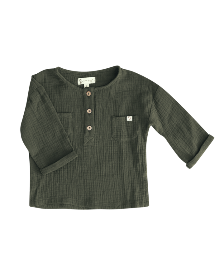 Boys' Lucas Muslin Shirt- Fresh Pine