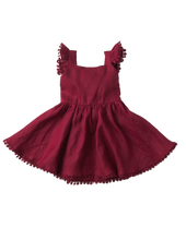 Load image into Gallery viewer, Alaia Linen Dress- Cherry Red
