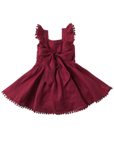 Alaia Linen Dress- Cherry Red